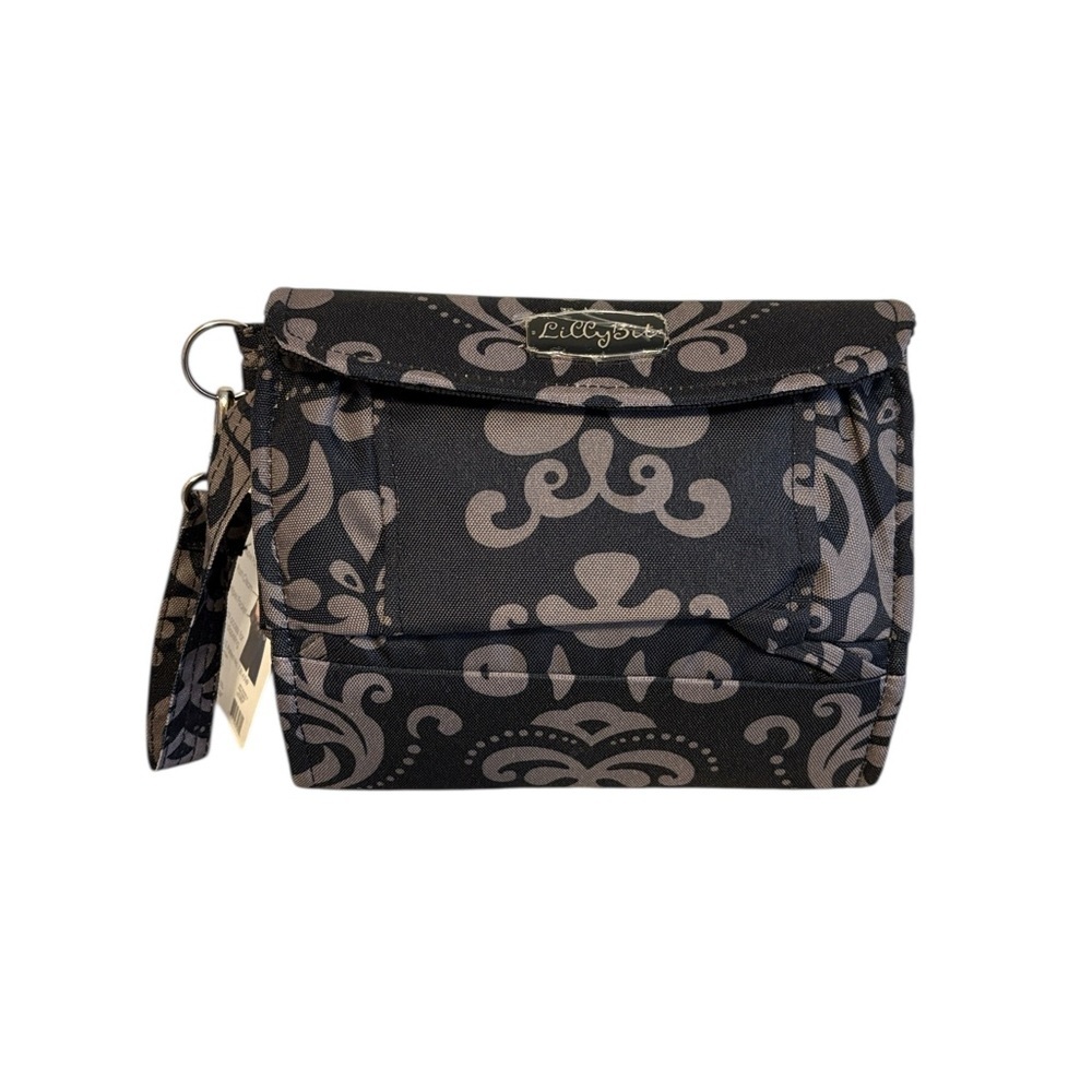 LillyBit Black and Gray Damask Pattern Diaper Clu… - image 2